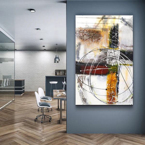 ・"Abstract Oil Painting V2"・Glass Wall Art - Image 3
