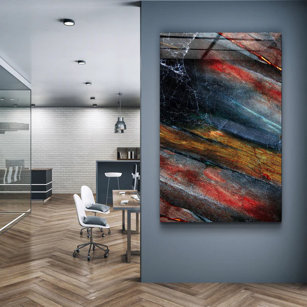 ・"Colorful Layes Of Marble"・Glass Wall Art - Image 2