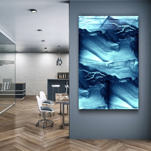 ・"Abstract Waves"・Glass Wall Art - Image 2