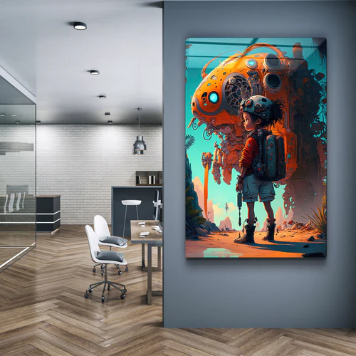 ・"Space School"・Secret World Collection Glass Wall Art - Image 2