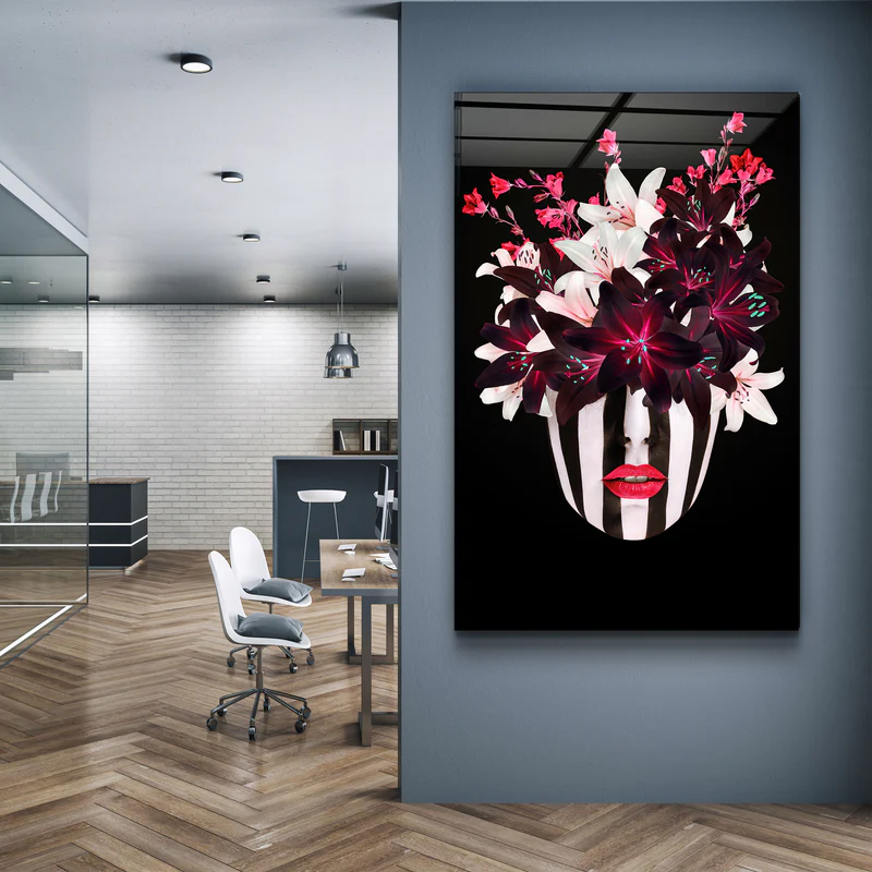 ・"Flower Pot"・Designer's Collection Glass Wall Art - Image 2