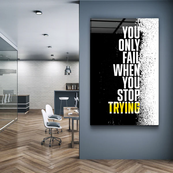 ・"Don't Stop Trying"・Designer's Collection Glass Wall Art - Image 3