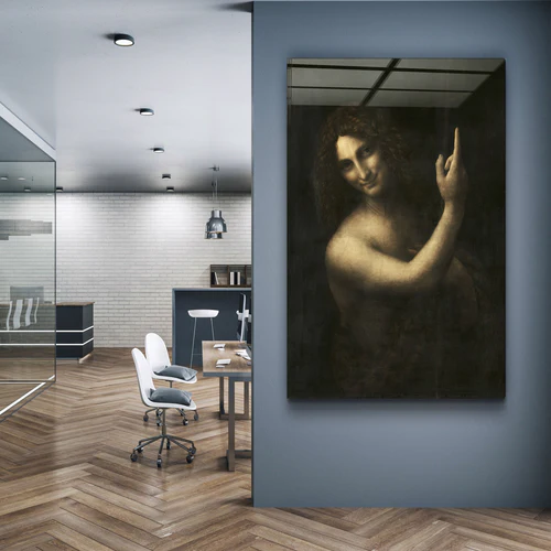・"Leonardo da Vinci's Saint John the Baptist (1513-1516)"・Glass Wall Art - Image 3