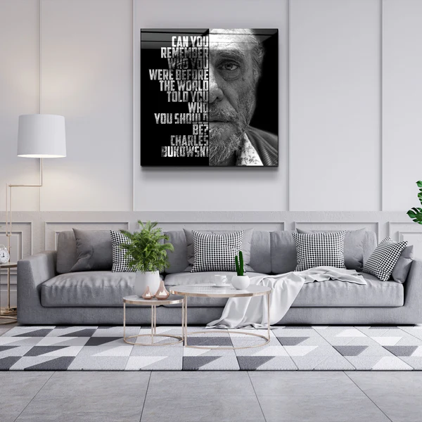 ・"Charles Bukowski"・Designers Collection Glass Wall Art - Image 2