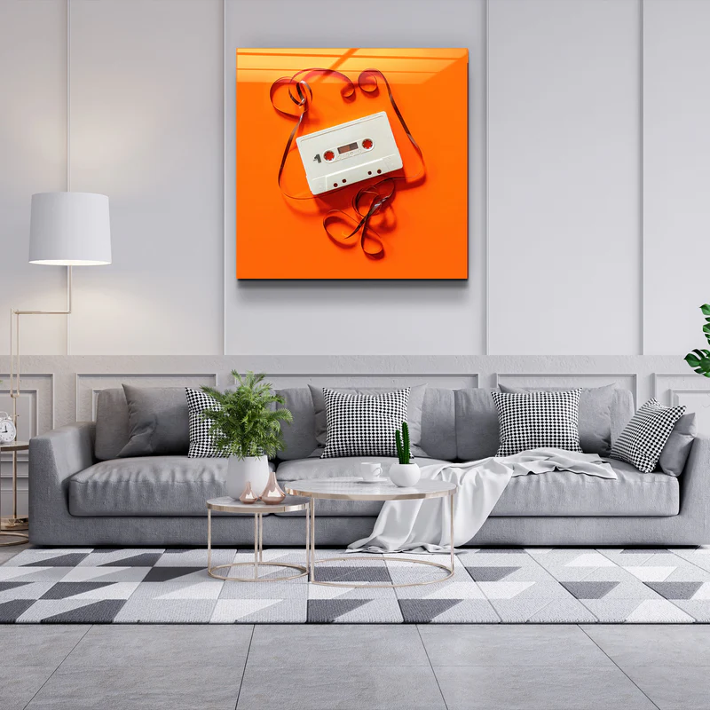 ."Cassette". Designer's Collection Glass Wall Art - Image 3