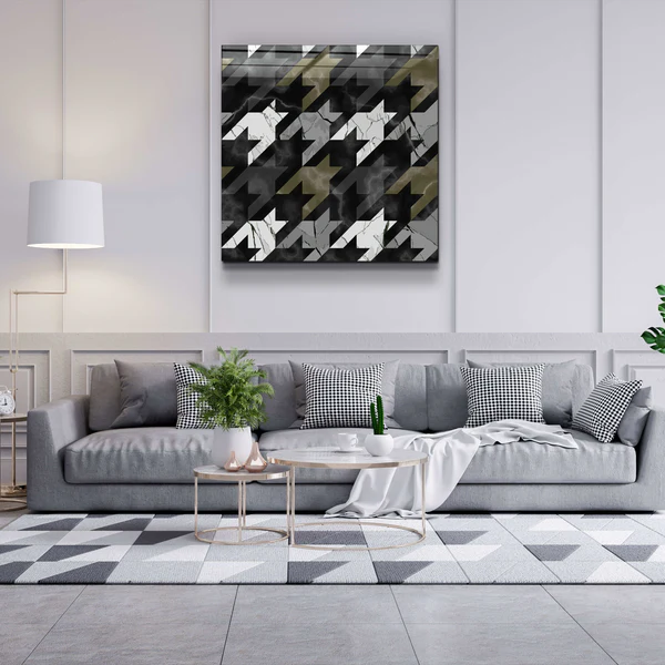 ."Bat Marble V2". Designer's Collection Glass Wall Art - Image 2