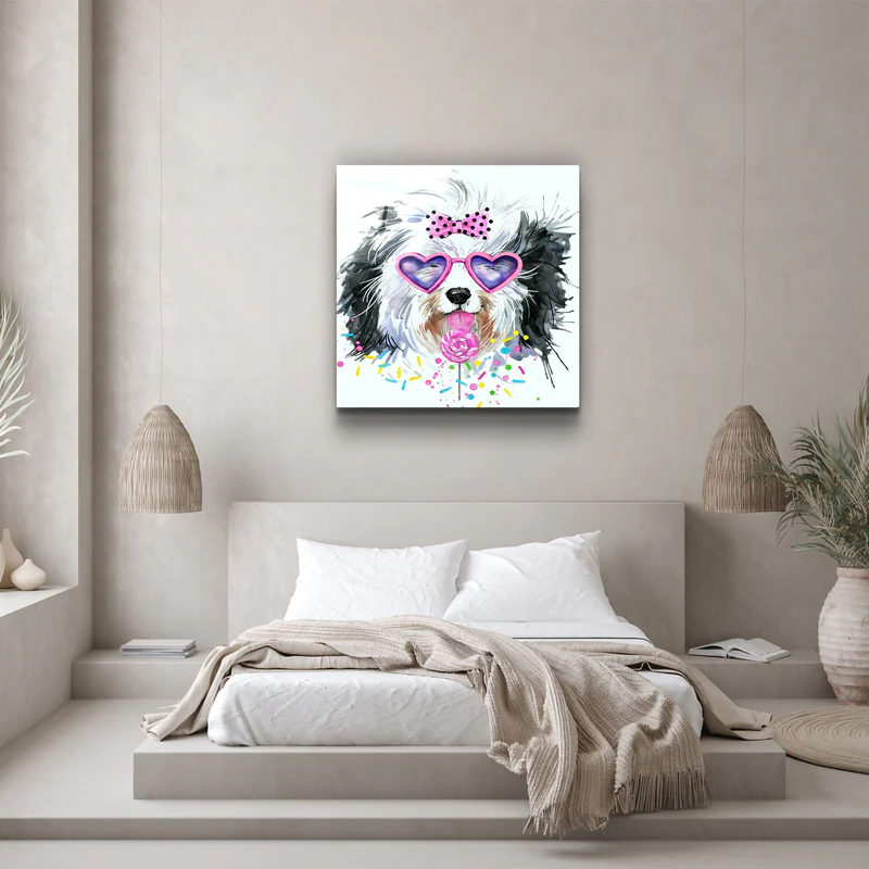 ・"Cute Dog"・Glass Wall Art - Image 3