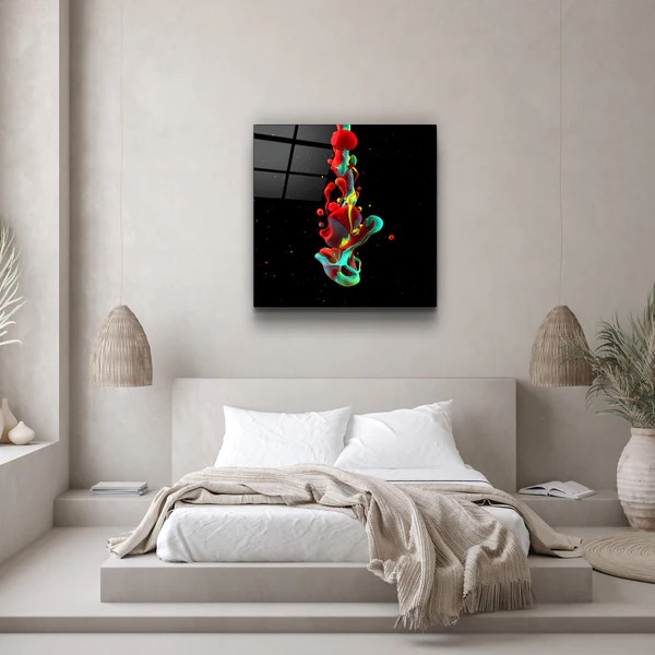 ・"Abstract Colorful Paint"・Glass Wall Art - Image 3