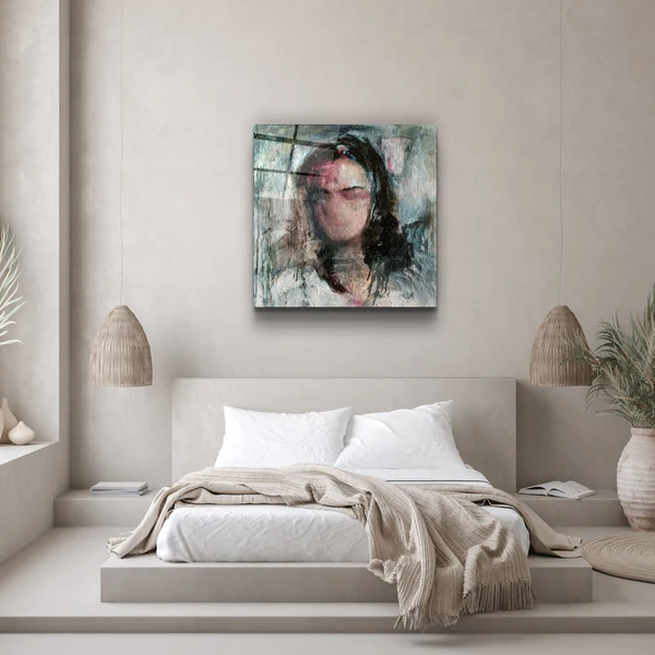 ・"Abstract Woman Oil Painting"・Glass Wall Art - Image 2