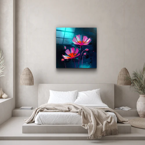 ."Flowers". Secret World Collection Glass Wall Art - Image 2