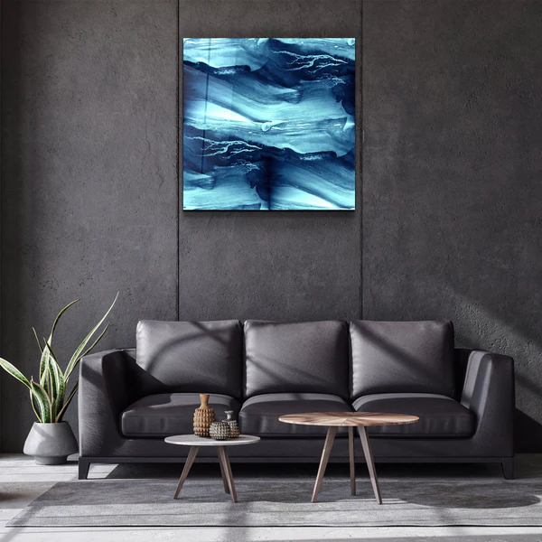 ・"Abstract Waves"・Glass Wall Art - Image 2