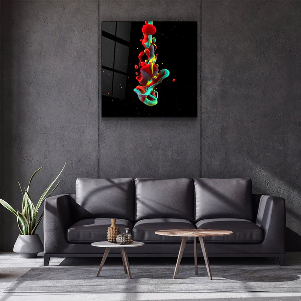 ・"Abstract Colorful Paint"・Glass Wall Art - Image 2