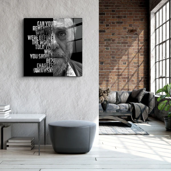 ・"Charles Bukowski"・Designers Collection Glass Wall Art - Image 3