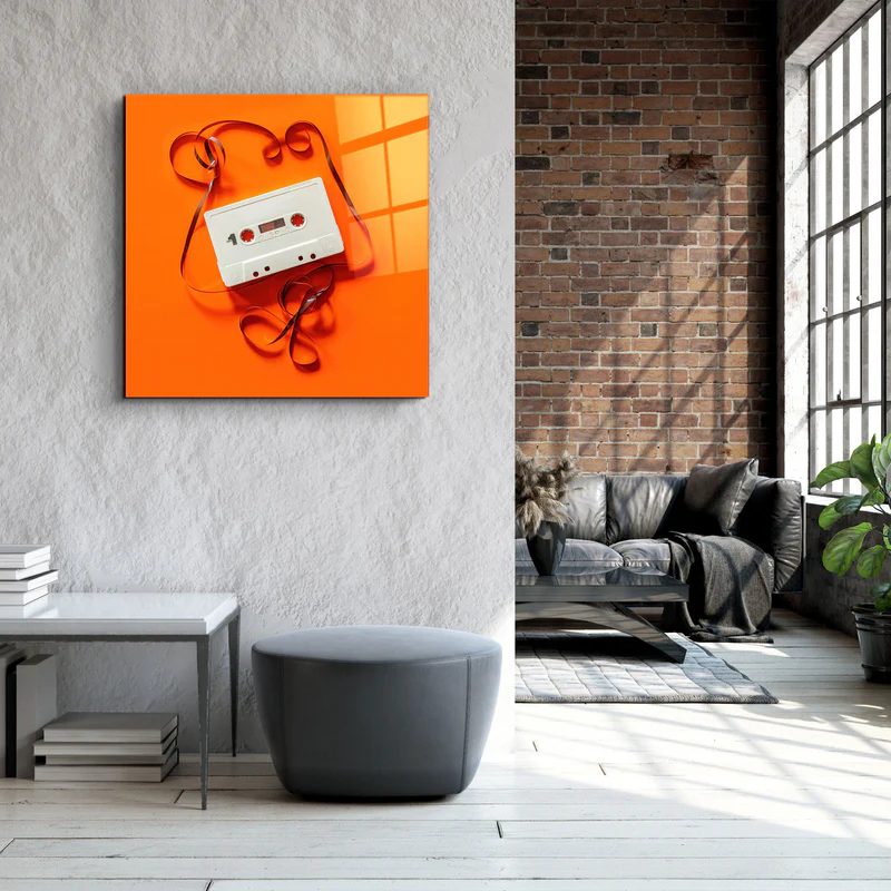 ."Cassette". Designer's Collection Glass Wall Art - Image 2