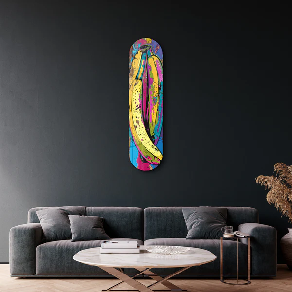 Bananas with Paint | Glass Wall Art - Image 2