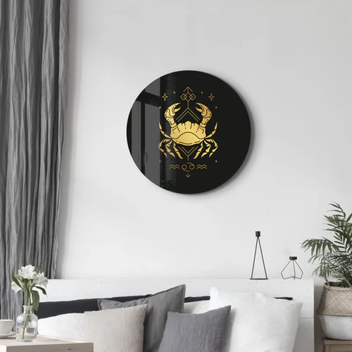 ・"Zodiac Signs - Cancer"・Rounded Glass Wall Art - Image 2