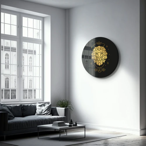 ・"Zodiac Signs - Leo"・Rounded Glass Wall Art - Image 2