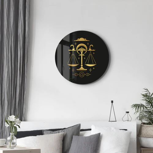・"Zodiac Signs - Libra"・Rounded Glass Wall Art - Image 2