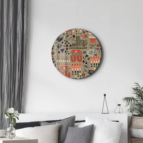・"Scandinavian GreenGray"・Rounded Glass Wall Art - Image 3