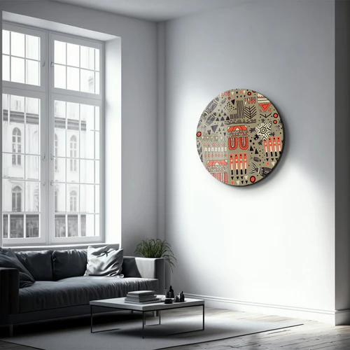 ・"Scandinavian GreenGray"・Rounded Glass Wall Art - Image 2