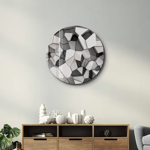 ・"Honeycomb"・Rounded Glass Wall Art - Image 3