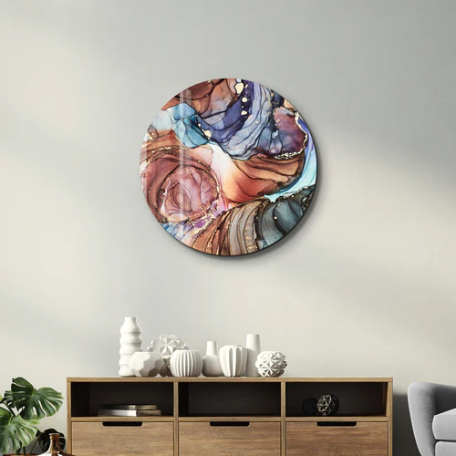 ・"Terra Tones"・Rounded Glass Wall Art - Image 2