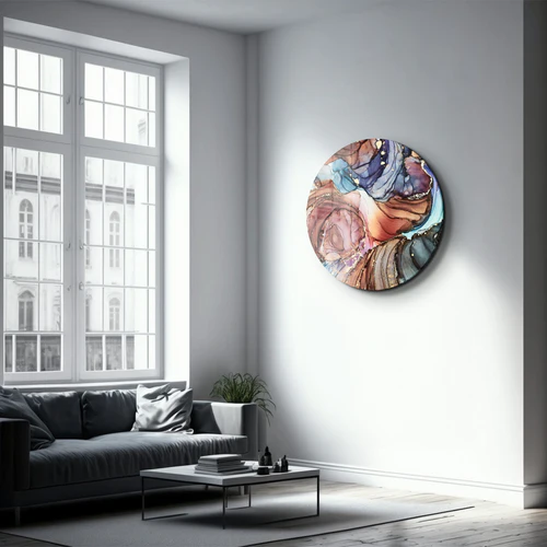 ・"Terra Tones"・Rounded Glass Wall Art - Image 3