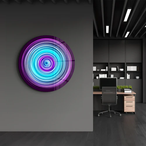 ・"Marble Pattern"・Rounded Glass Wall Art - Image 2