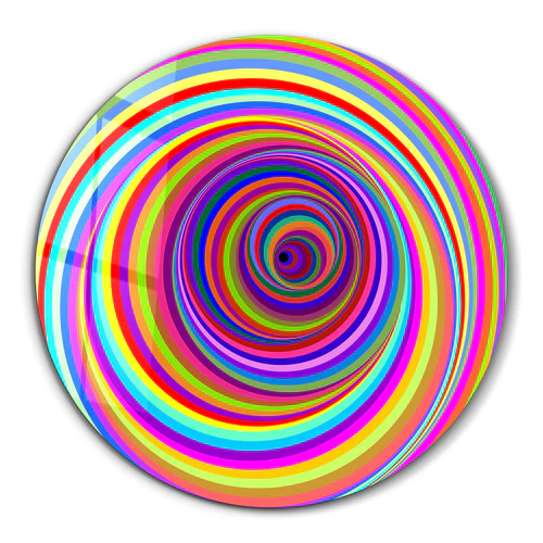 ・"Candy Swirl"・Rounded Glass Wall Art