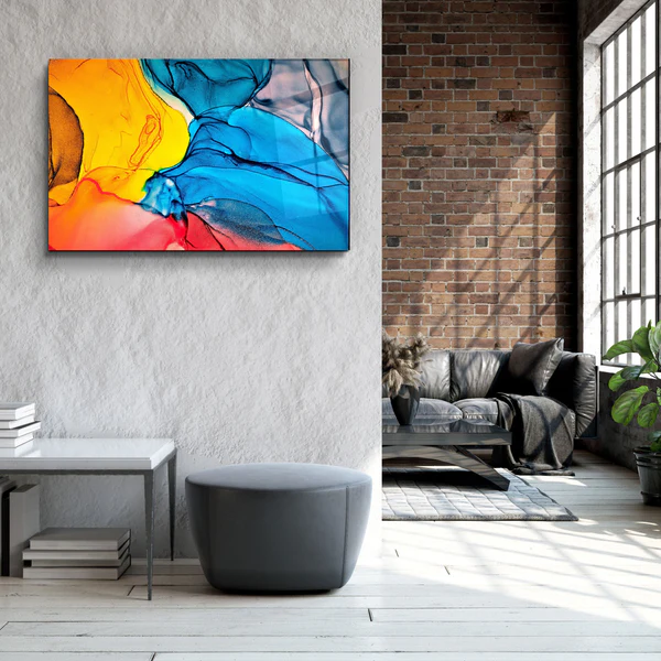 ・"Colorful Wave Pattern"・Glass Wall Art - Image 3