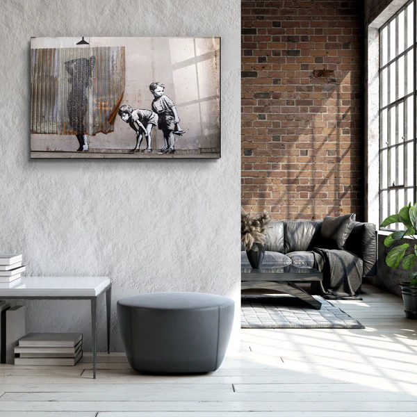 ・"Banksy - Spying Boyz"・Glass Wall Art - Image 3