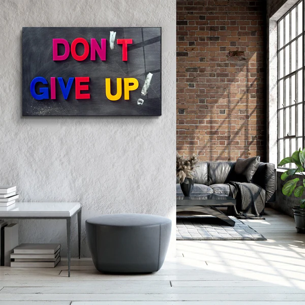 ・"Don't Give Up!"・Glass Wall Art) - Image 3
