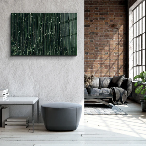 ・"Dark Green Marble"・Glass Wall Art - Image 3