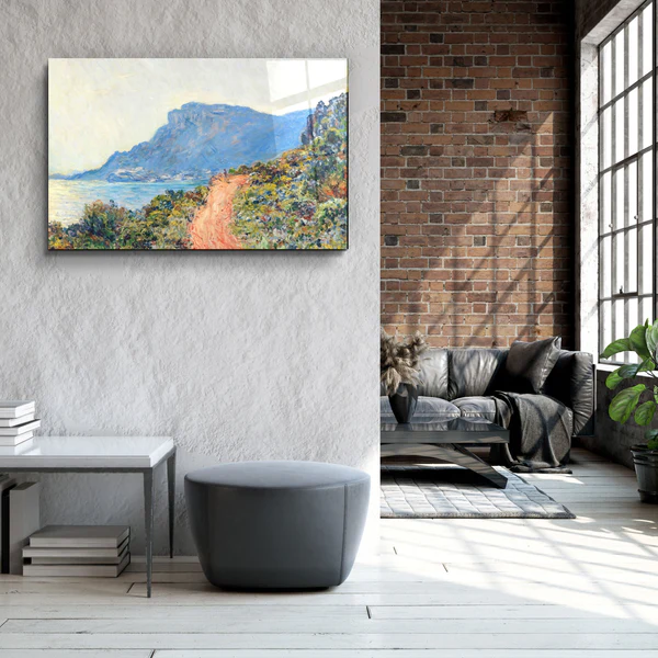 ・"Claude Monet The Corniche Landscape Painting (1884)"・Glass Wall Art - Image 3