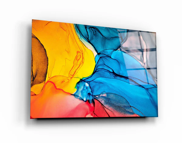 ・"Colorful Wave Pattern"・Glass Wall Art