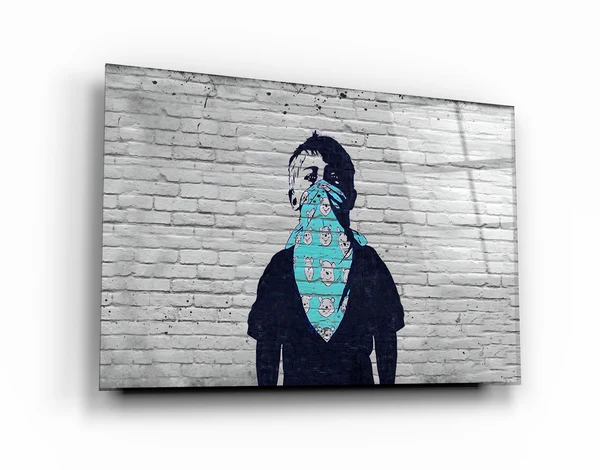 ・"Banksy - Winnie Pooh"・Glass Wall Art