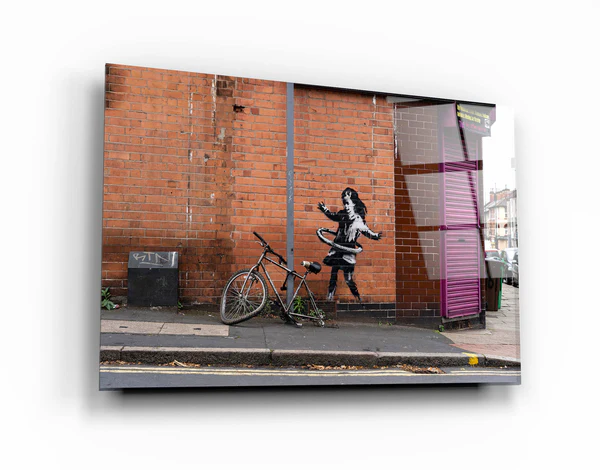 ・"Banksy - Hula Hoop"・Glass Wall Art