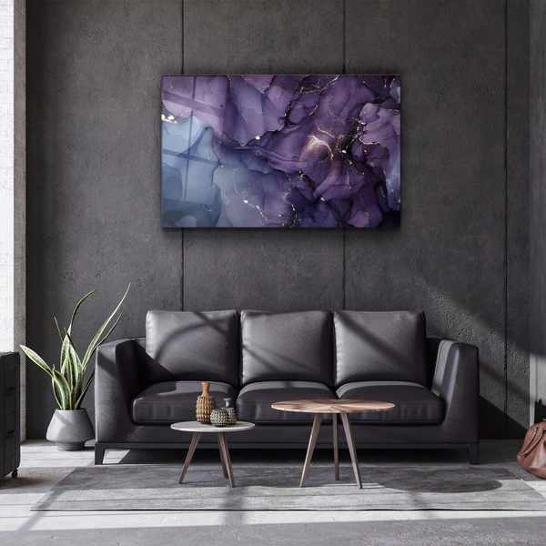 ・"Purple Wave Pattern"・Glass Wall Art - Image 2