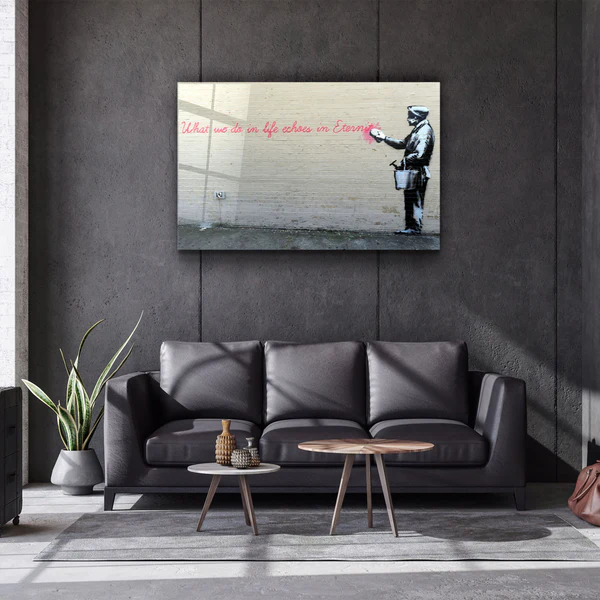 ・"Banksy - Eternity"・Glass Wall Art - Image 2