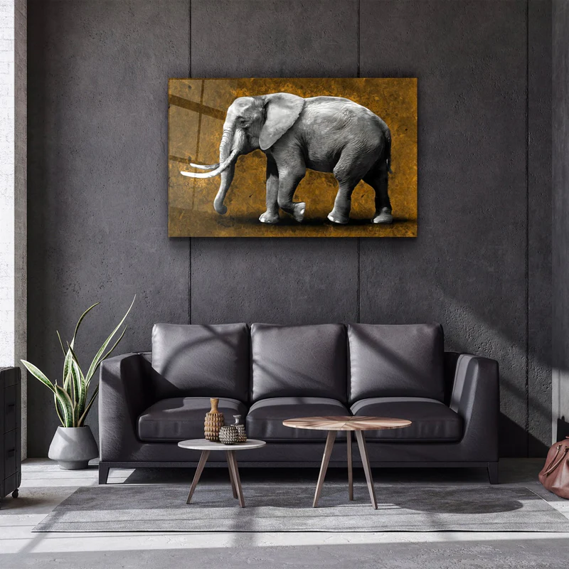 ・"Elephant Brown"・Glass Wall Art - Image 2