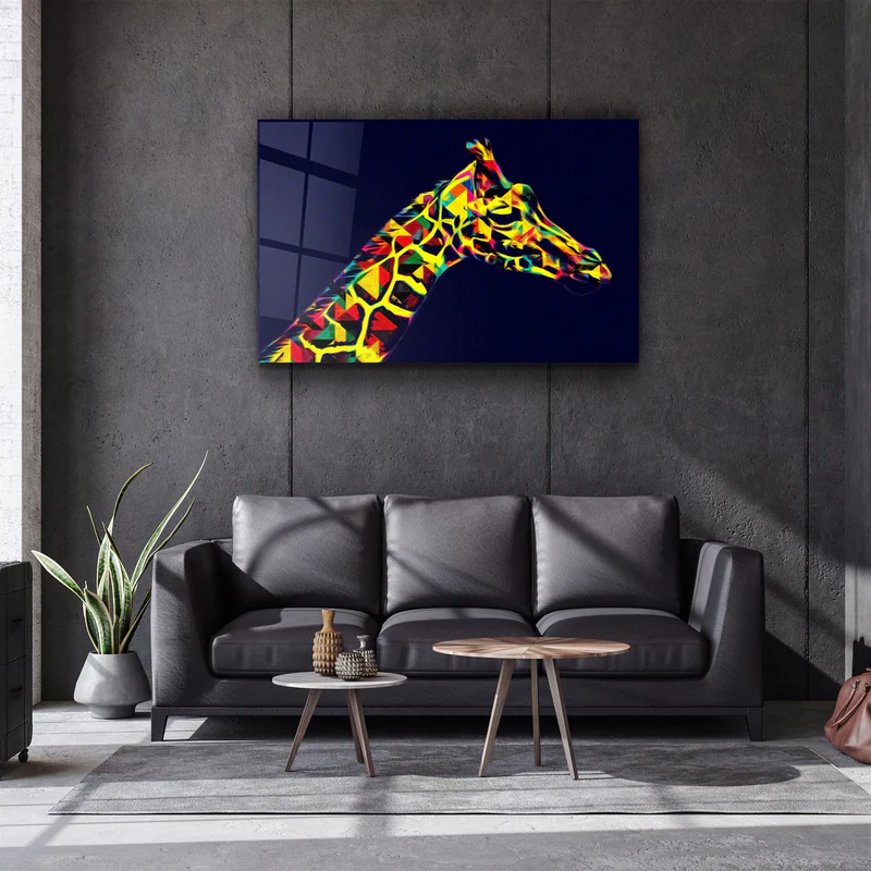 ・"Colormix Giraffe"・Glass Wall Art - Image 2