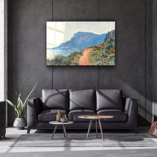 ・"Claude Monet The Corniche Landscape Painting (1884)"・Glass Wall Art - Image 2