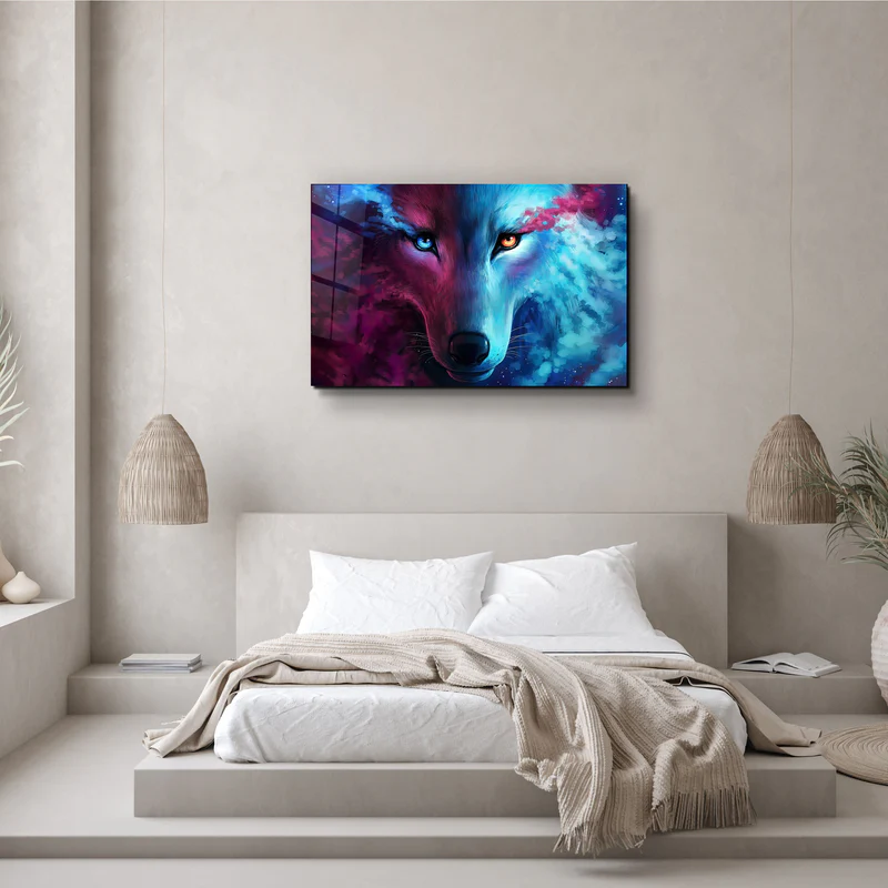 ・"Mystical Wolf"・Glass Wall Art - Image 2