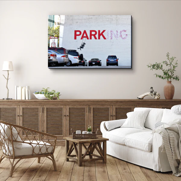 ・"Banksy - Parking"・Designer's Collection Glass Wall Art - Image 2
